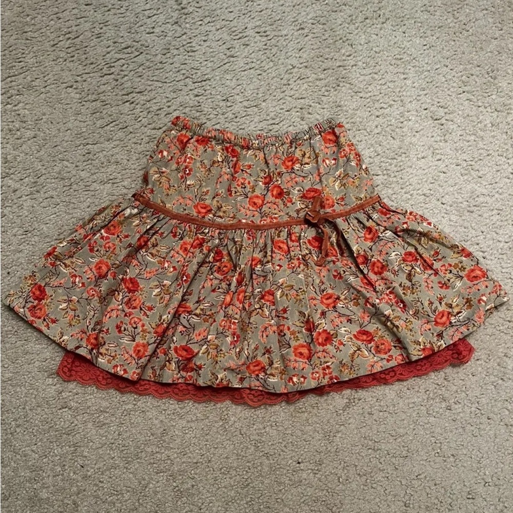 Girls April Cornell Floral Skirt Size 5-6